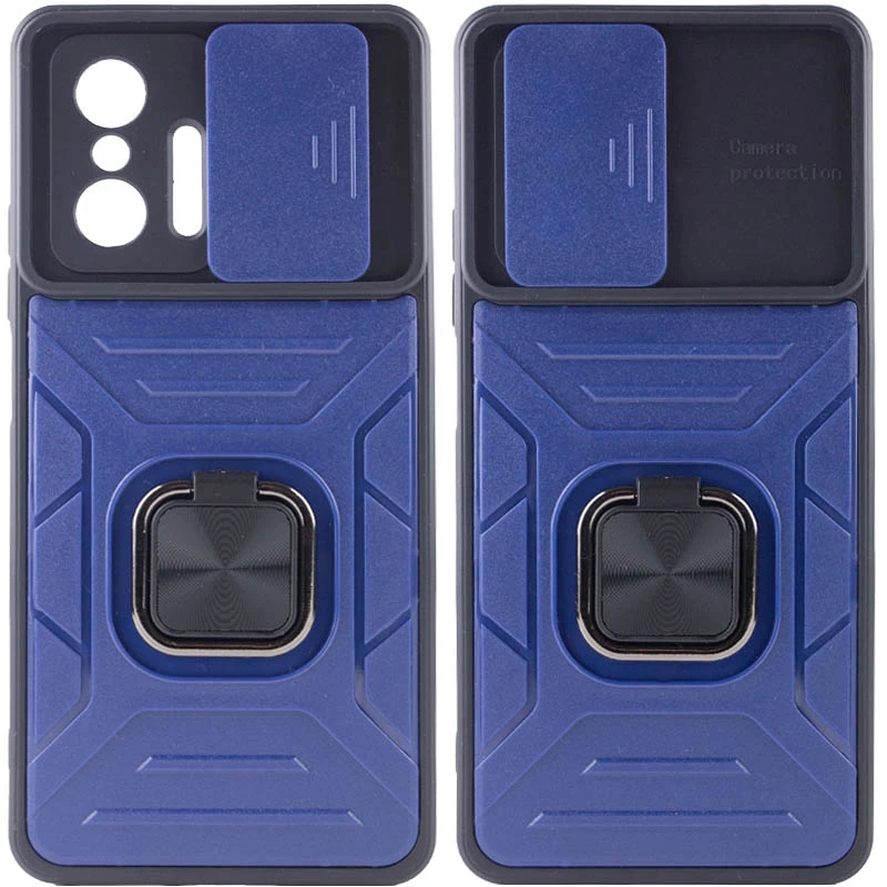 Протиударний чохол Flash зі шторкою для камери та кільцем на Xiaomi 11T / 11T Pro – Blue. Фото 2 з 7