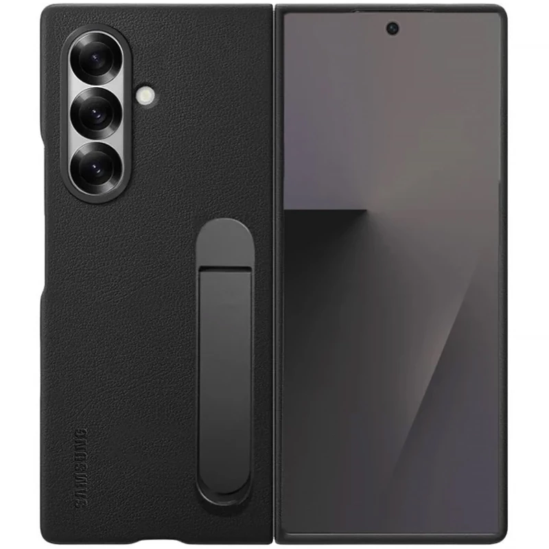 Шкіряний чохол Leather Case (AAA) with stand для Samsung Galaxy Z Fold7 – Black. Фото 1 з 10