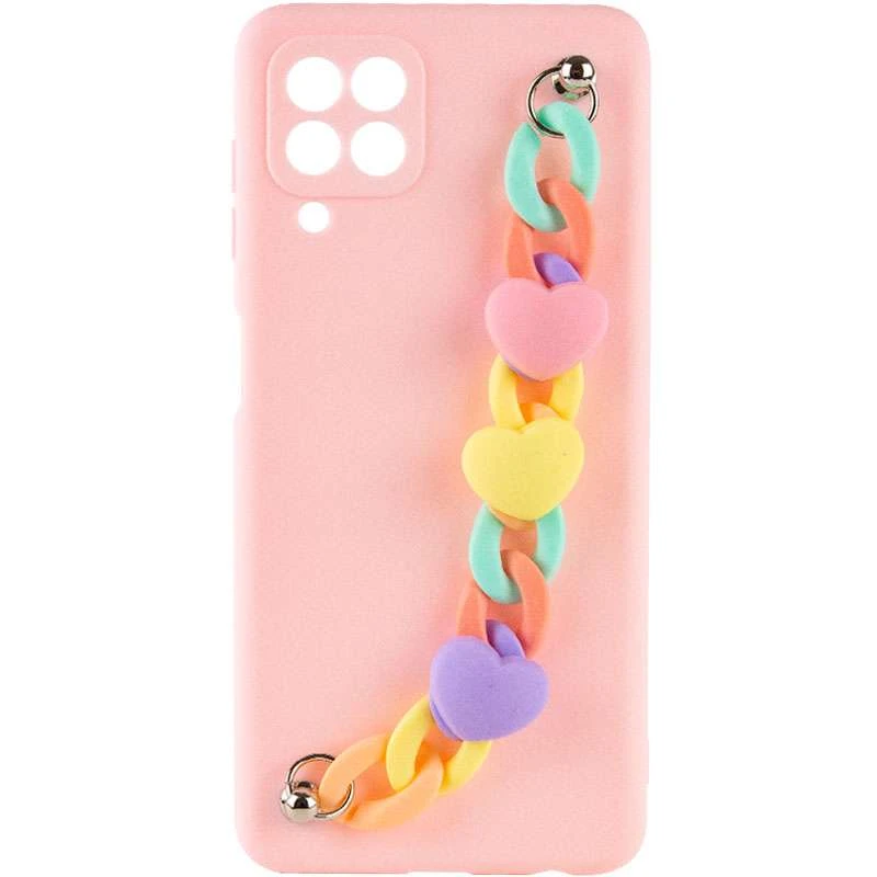 

Чехол Heart с цепочкой для Samsung Galaxy A22 4G (Pink Sand)