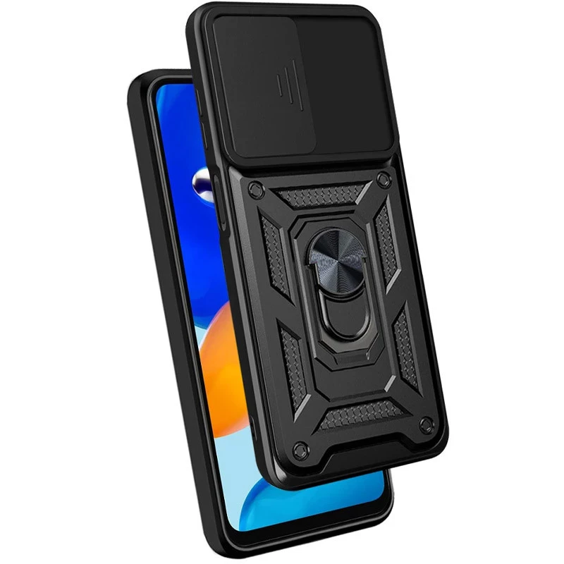 Протиударний чохол Serge Ring з захистом камери на Xiaomi Redmi Note 11 (Global) / Note 11S – Чорний. Фото 4 з 7