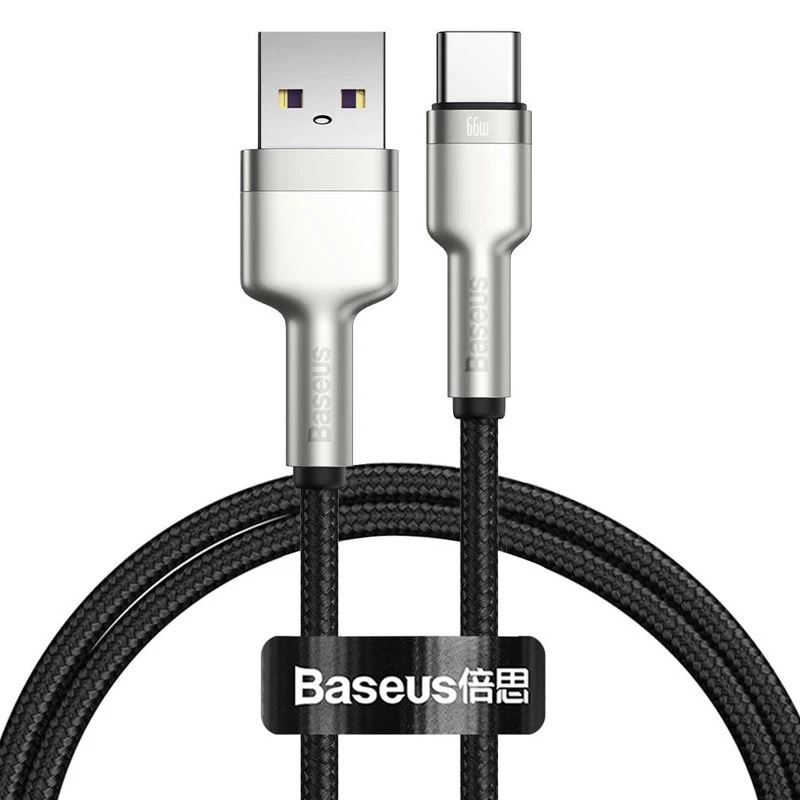 Дата кабель Baseus Cafule Metal Data USB to Type-C 66W (2m) (CAKF0002) – Black. Фото 1 из 5