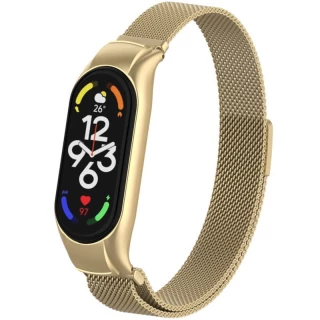 Ремінець Milanese Loop Design для Xiaomi Mi Band 7 — Vintage gold