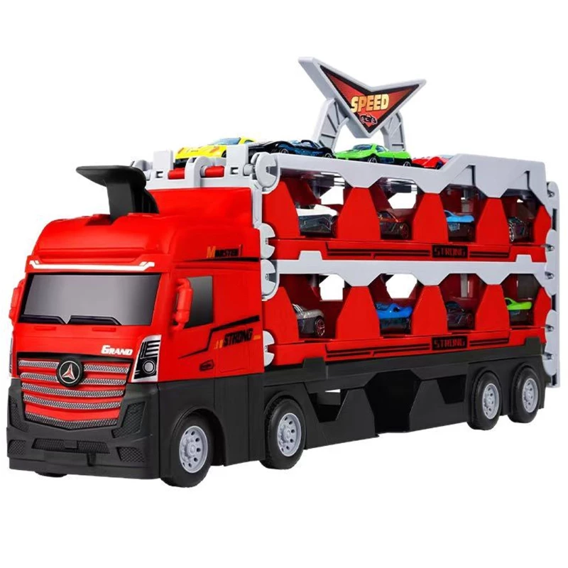 Ігровий набір-вантажівка SHT D663-T202 Catapult Truck + 8 small car – Colorful. Фото 2 з 4