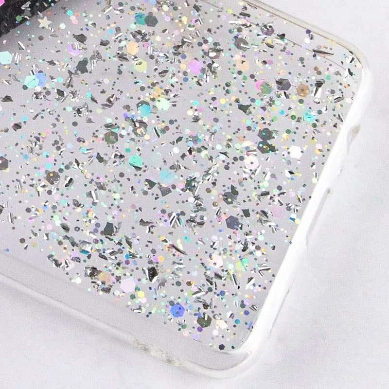 Чехол с блестками и защитой камеры для Samsung Galaxy A12 – Прозрачный. Фото 3 из 3