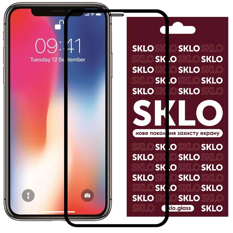 

Защитное стекло SKLO 3D для Apple iPhone XR (6.1") (Черный), Чорний