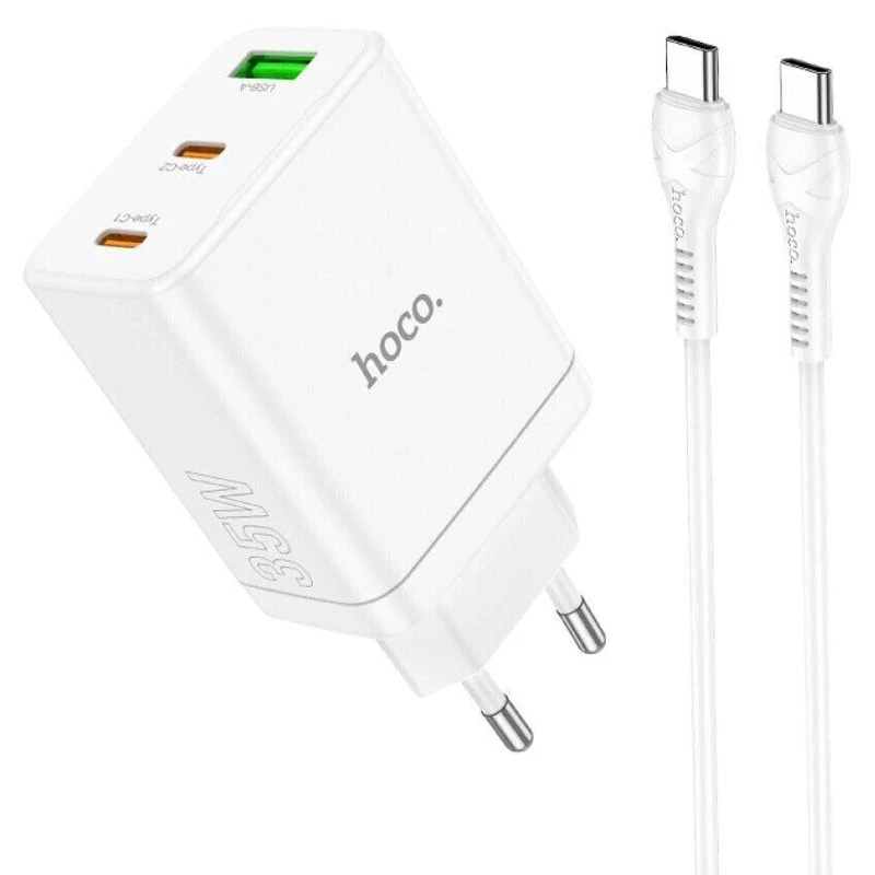 

СЗУ Hoco N33 Start PD35W (2C/1A) + Type-C to Type-C (White)