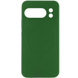 Чехол Silicone Cover Lakshmi Full Camera (AA) with Magnetic Fit для Google Pixel 9 Pro XL — Зеленый / Dark green