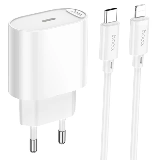 МЗП Hoco C109A Fighter PD20W+QC3.0 (1USB-A/1C) + кабель Type-C to Lightning фото 1 з 6