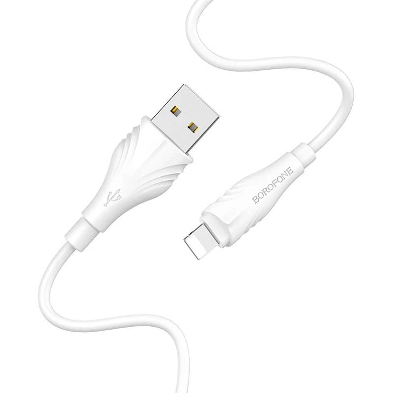 Дата кабель Borofone BX18 Optimal USB to Lightning (2m) – Белый. Фото 4 из 6