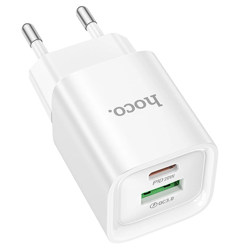 СЗУ Hoco C147A PD20W+QC3.0 (1USB-A/1C) – White. Фото 2 из 7
