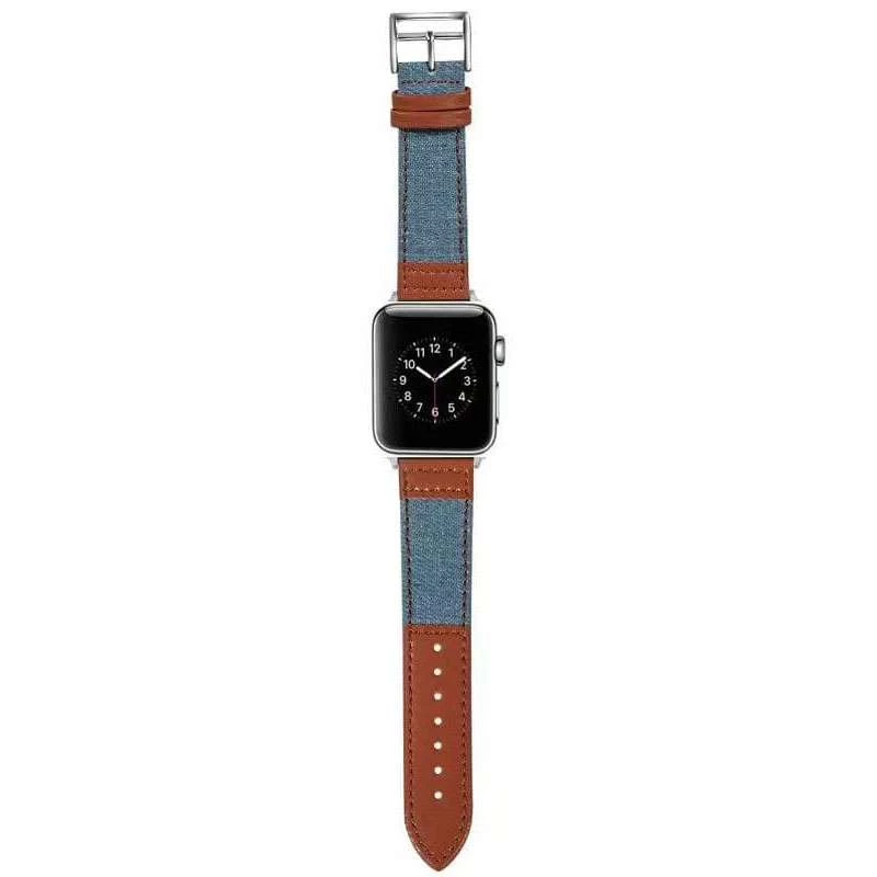 

Ремінець джинс+шкіра для Apple Watch 38/40mm (Блакитний / Коричневий)