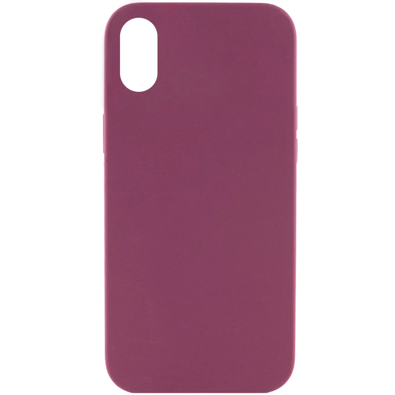 Чохол з закритим низом Silicone Case на Apple iPhone XS (5.8") – Бордовий / Plum. Фото 1 з 3