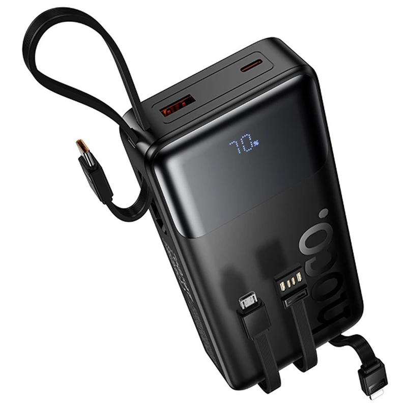 Портативное ЗУ Power Bank Hoco J156A Founder 22.5W+PD20W with 4 cables 20000 mAh – Black. Фото 3 из 6