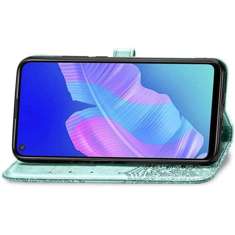 Кожаный чехол-книжка Art Case с визитницей для Xiaomi Redmi 9 – Бирюзовый. Фото 3 из 6