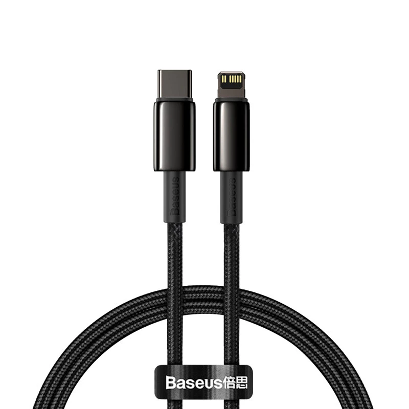 Дата кабель Baseus Tungsten Gold Type-C to Lightning PD 20W (1m) (CATLWJ) фото 1 з 1