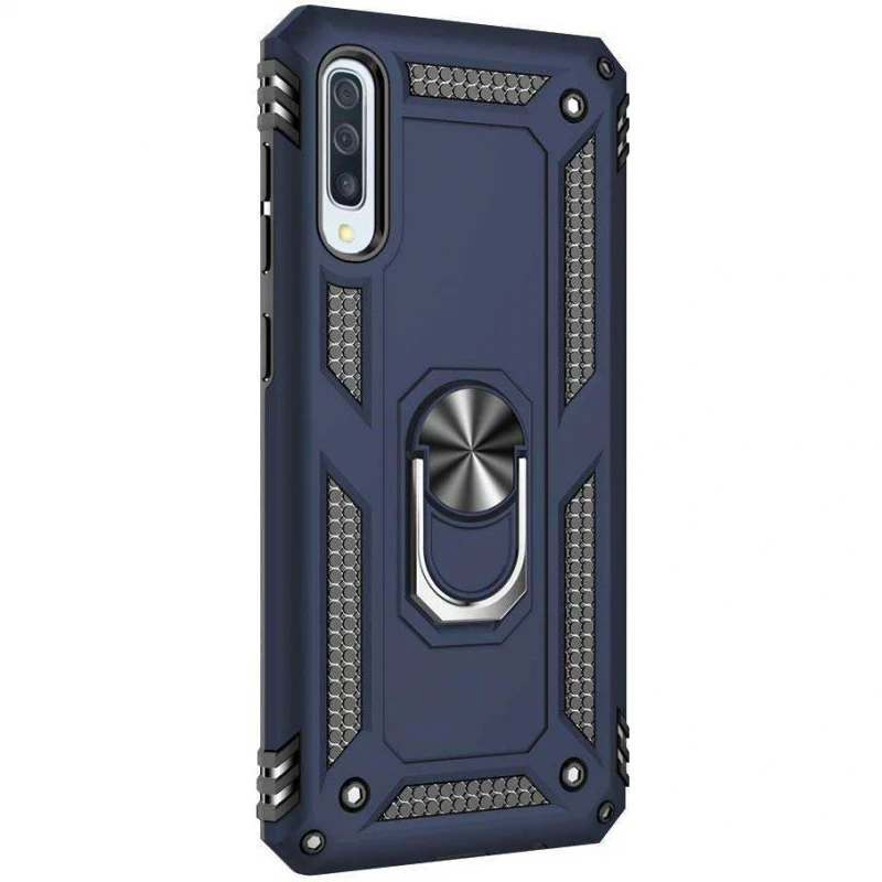 Протиударний чохол Serge Ring з кільцем на Samsung Galaxy A50 (A505F) / A50s / A30s – Темно-синій. Фото 3 з 6