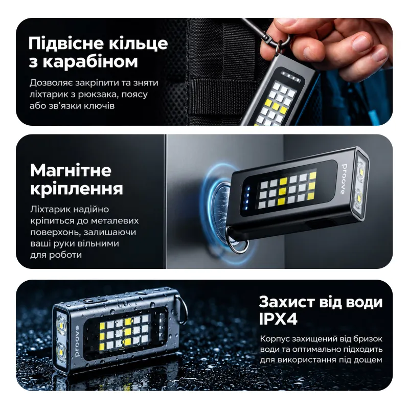 Фонарь аккумуляторный Proove Ray Go (500lm 1000mAh) – Gray. Фото 3 из 5