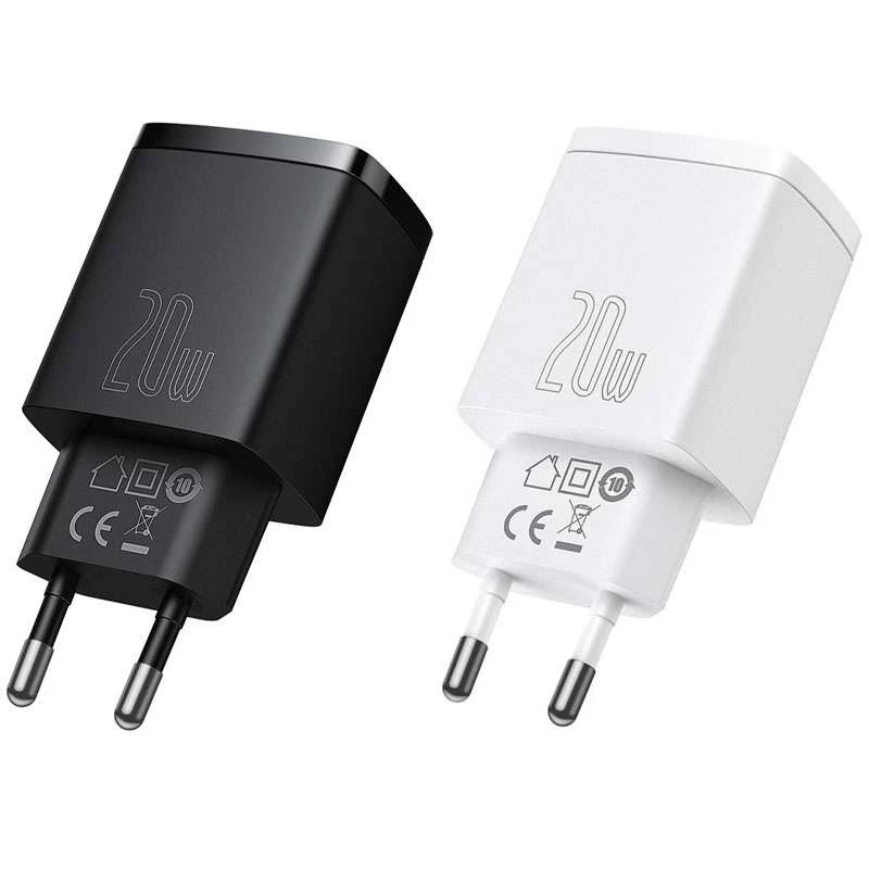МЗП Baseus Compact Quick Charger 20W QC+ PD (Type-C + 1USB) фото 1 з 1