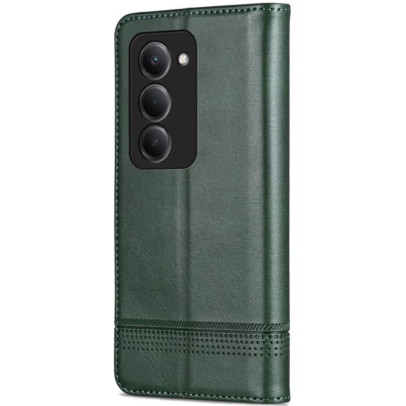 Шкіряний чохол-книжка AZNS Classic series для Xiaomi Redmi 15 (EU) – Dark Green. Фото 2 з 4