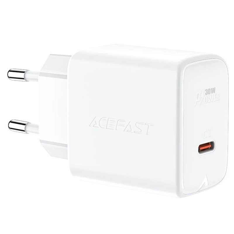 МЗП Acefast A21 30W GaN single USB-C – White. Фото 2 з 4