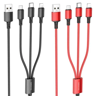 Дата кабель Borofone BX72 USB to 3in1 (1m) фото 1 з 2