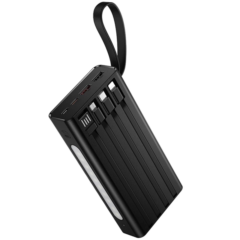 Портативний ЗП Power Bank Hoco J155 Shine 22.5W+PD20W with 4 cables 20000 mAh – Black. Фото 4 з 6
