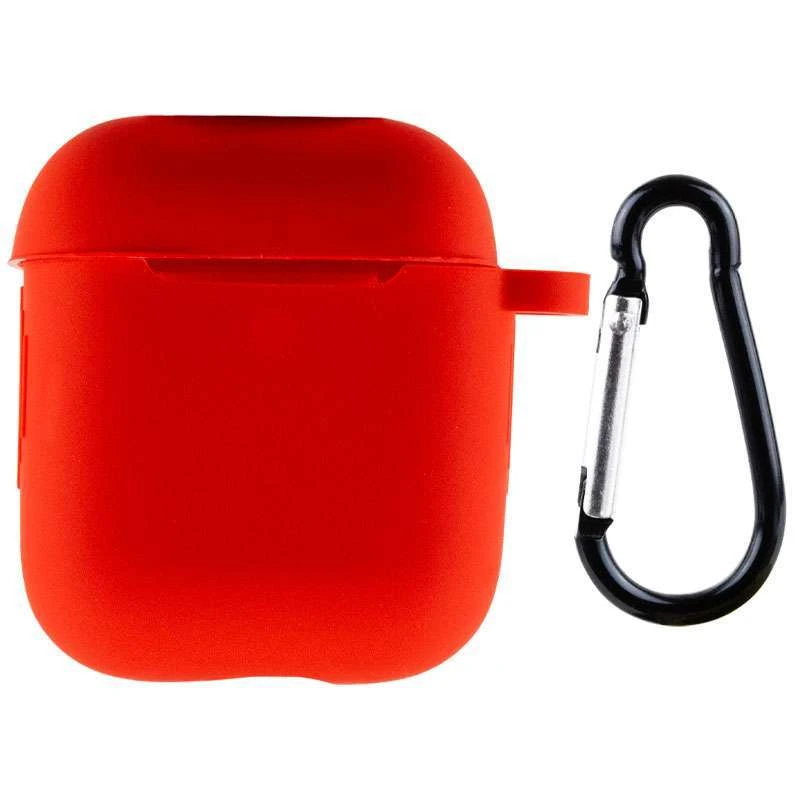 

Силіконовий футляр New з карабіном для навушників Airpods 1/2 (Червоний / Red)