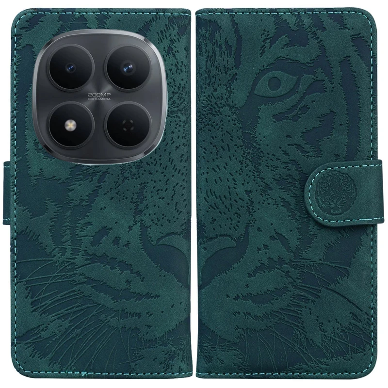 Шкіряний чохол-книжка Tiger для Xiaomi Poco M8 Pro – Green. Фото 7 з 7