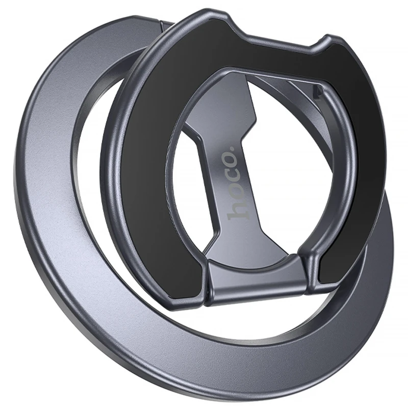 Магнитный держатель для телефона Hoco GH9 Double-ring – Metal gray. Фото 3 из 6