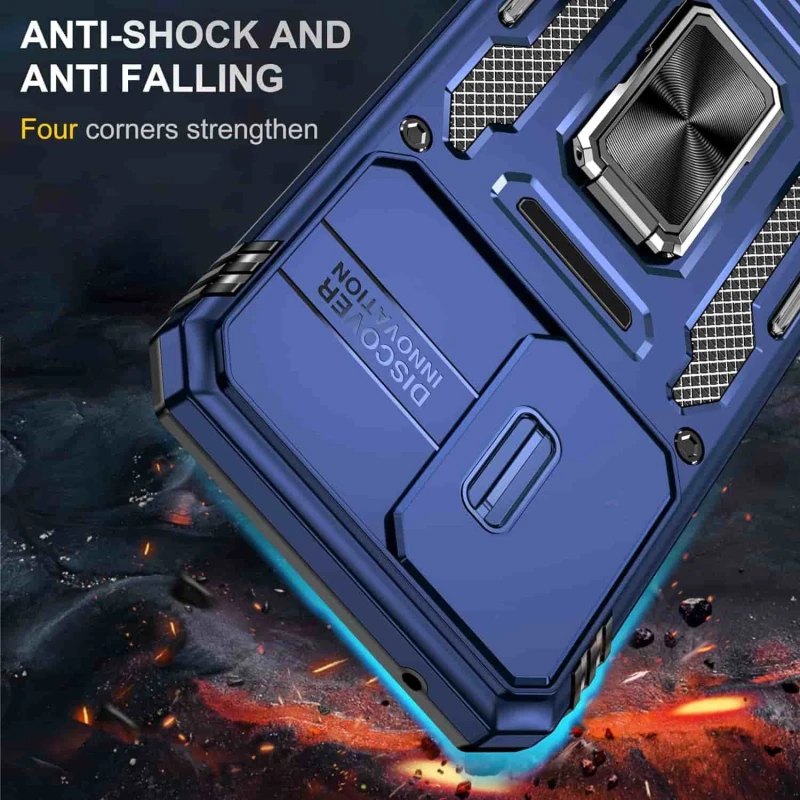 Ударопрочный чехол Square Ring c шторкой на камеру для Samsung Galaxy S25 FE – Синий / Navy. Фото 13 Ударопрочный чехол Square Ring c шторкой на камеру для Samsung Galaxy S25 FE – Синий / Navy. Фото 13 из 13