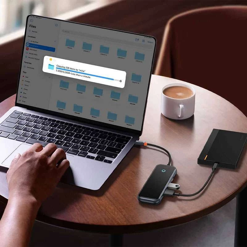 Перехідник Baseus Hub AcmeJoy 5-Port Type-C (HDMI*1+USB3.0*2+USB2.0*1+Type-C PD&Data*1) (WKJZ) – Dark Gray. Фото 4 з 5