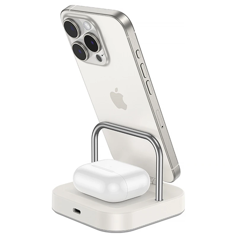 БЗУ Hoco CQ16B Astute 2in1 15W – Milky White. Фото 2 из 4