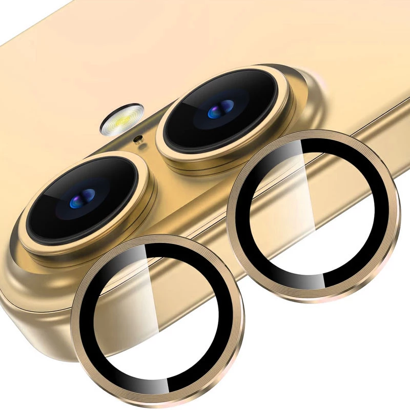 Металеве захисне скло на камеру на Apple iPhone 16 – Золотий / Gold. Фото 3 з 3