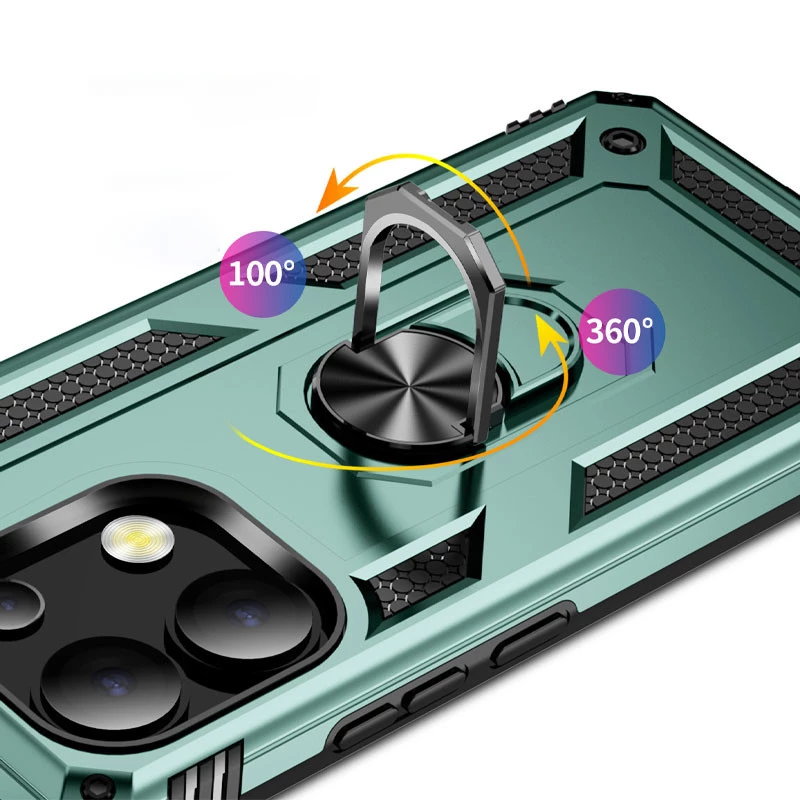 Протиударний чохол Serge Ring з кільцем на Xiaomi Redmi Note 13 Pro 4G – Зелений. Фото 5 з 6