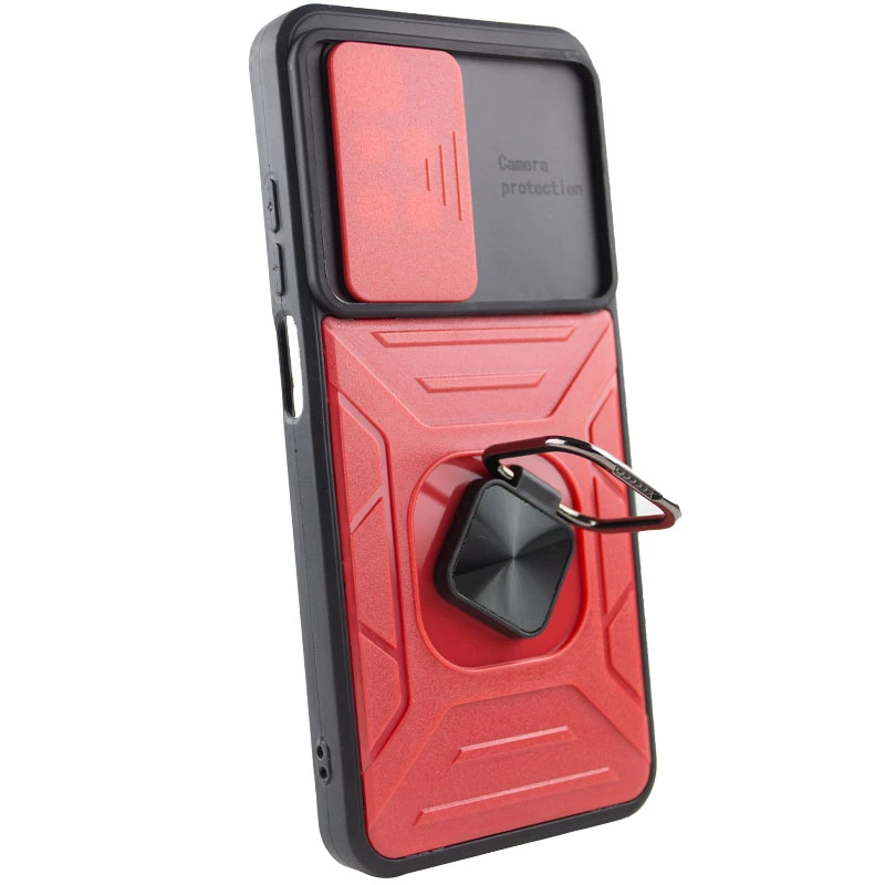 Противоударный чехол Flash со шторкой для камеры и кольцом для Xiaomi Redmi 10 – Red. Фото 5 из 7