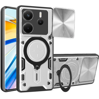 Ударостійкий чохол Bracket Ringstand із захисною шторкою для камери на Xiaomi Redmi Note 14 5G фото 1 з 5