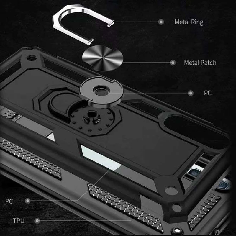 Протиударний чохол Serge Ring з кільцем на Samsung Galaxy A50 (A505F) / A50s / A30s – Чорний. Фото 6 з 6