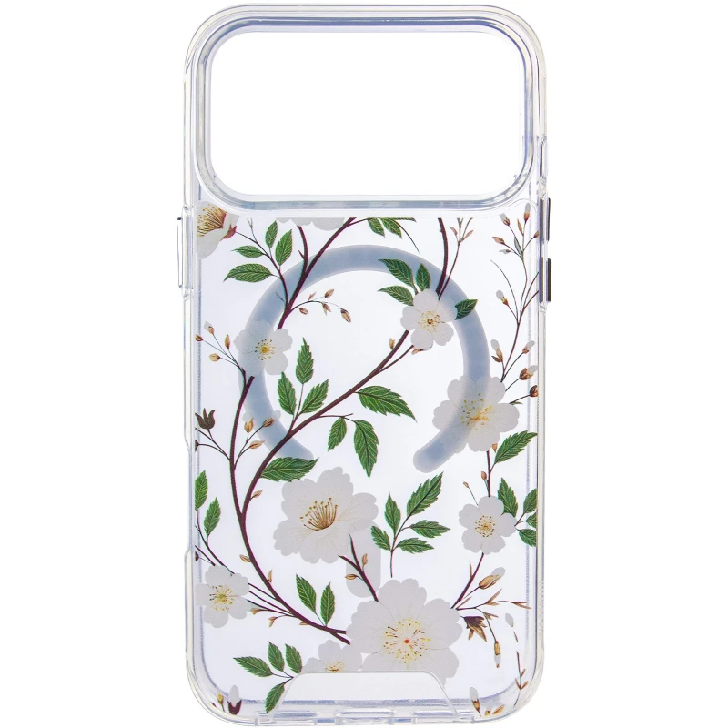 TPU+PC чохол Clear Garden with MagSafe для Apple iPhone 17 Pro Max (6.9") – White Gardenia. Фото 3 з 6
