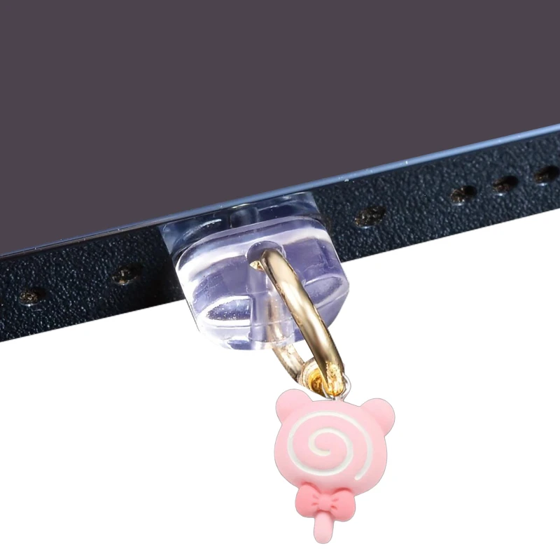 Заглушка силіконова Type-C з подвеской IP44 – Lollipop Pink. Фото 1 з 3