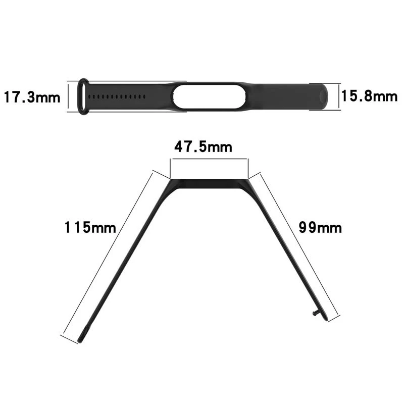 Силиконовый ремешок для Xiaomi Mi Band 7/6/5/4/3 – Черный / Black. Фото 6 из 8