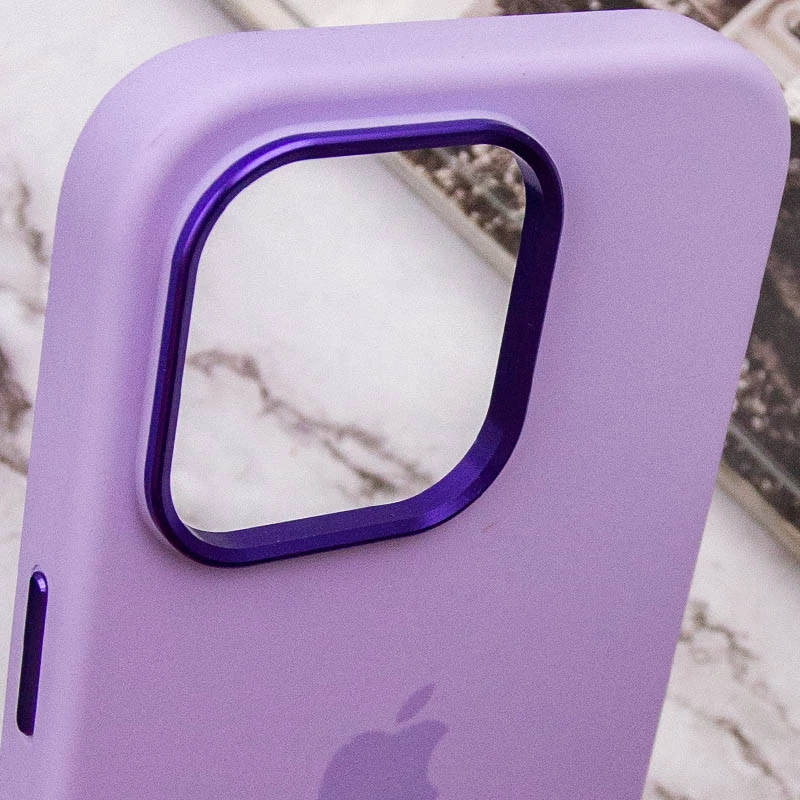 Чехол Silicone Case с металлическими кнопками для Apple iPhone 13 Pro Max (6.7") – Сиреневый / Lilac. Фото 9 из 9