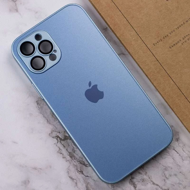 Силиконовый сапфирный чехол со стеклянной поверхностью на Apple iPhone 12 Pro (6.1") – Sierra Blue. Фото 8 из 10