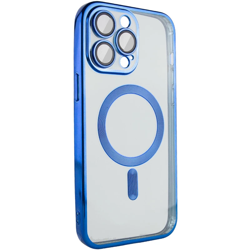 

Хромовый TPU чехол с MagSafe для Apple iPhone 15 Pro (6.1") (Blue)