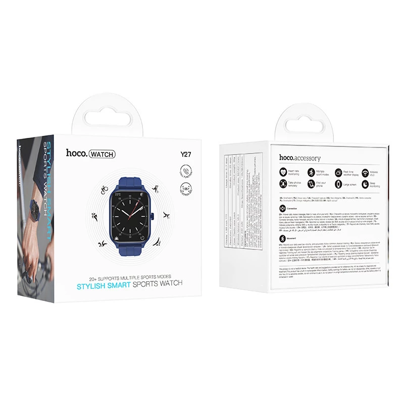 Смарт-годинник Hoco Smart Watch Y27 Smart sports watch (call version) – Blue. Фото 5 з 5