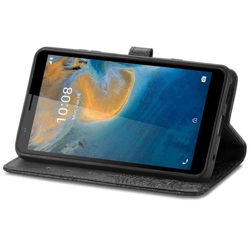 Шкіряний чохол-книжка Art Case з візитницею для ZTE Blade A31 – Чорний. Фото 4 з 5