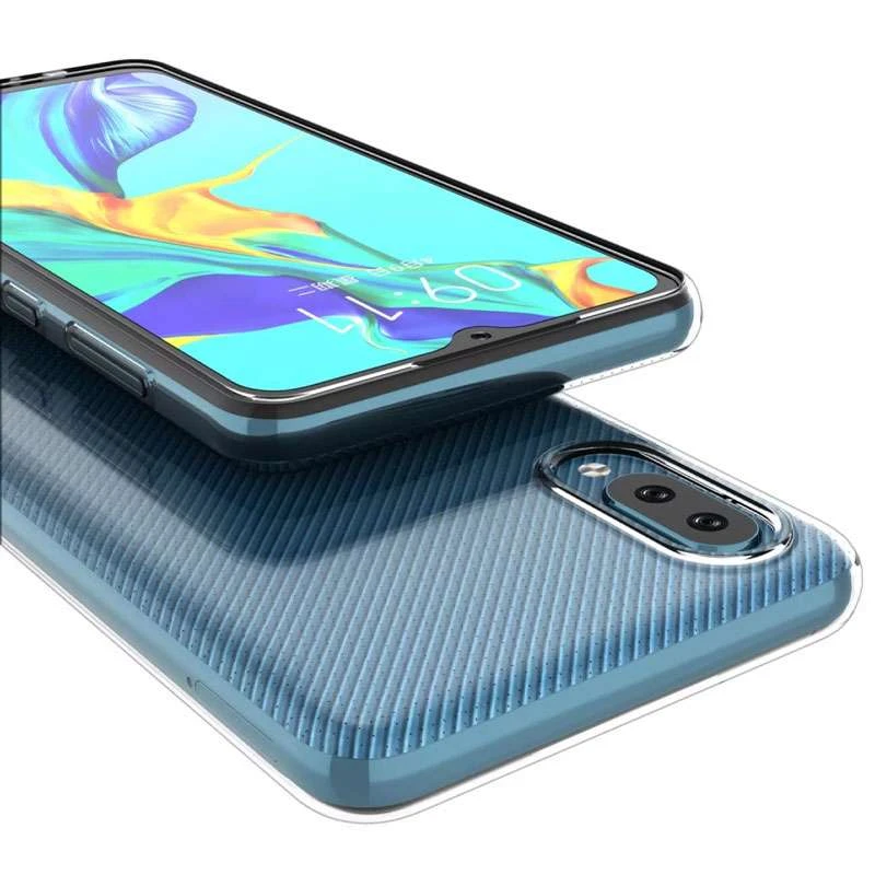 Ультратонкий силиконовый чехол с заглушкой для Samsung Galaxy A02 – Бесцветный (прозрачный). Фото 3 из 4