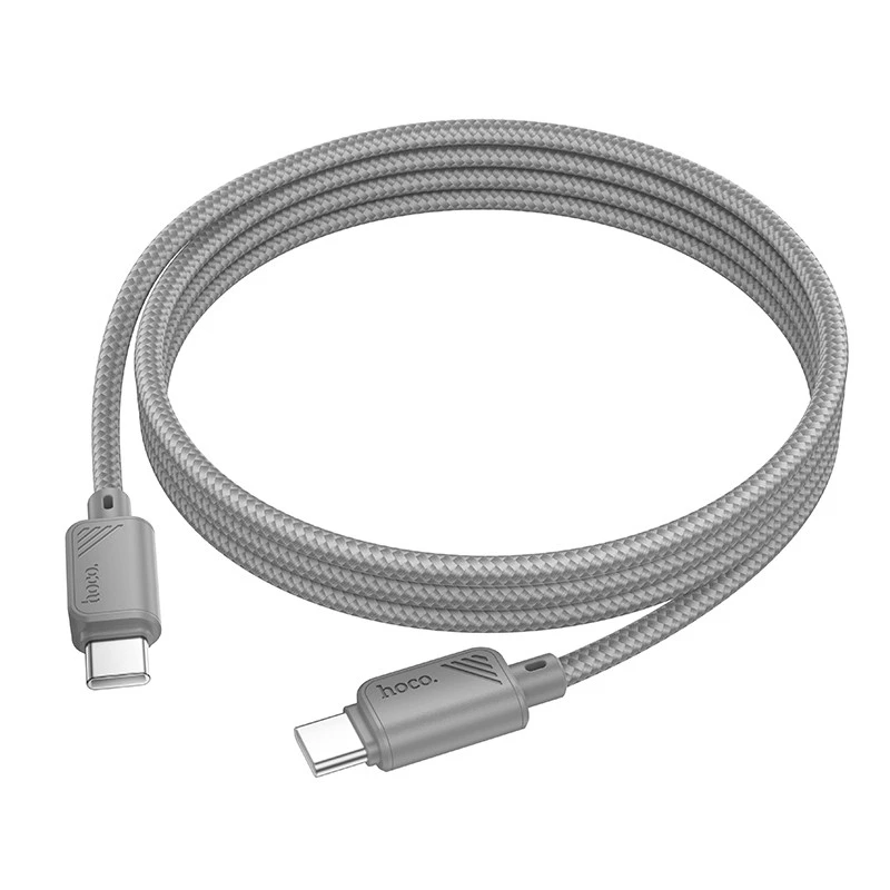 Дата кабель Hoco X113 Beneficio Type-C to Type-C 60W (1m) – Gray. Фото 2 з 3
