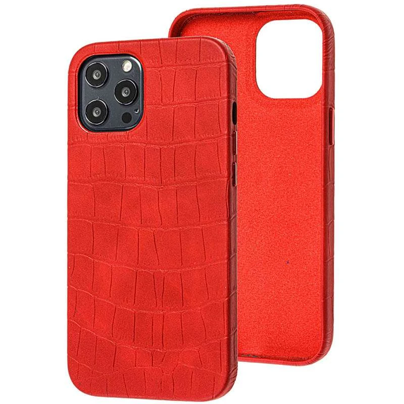 

Кожаный чехол Croco для Apple iPhone 12 Pro Max (6.7") (Red)