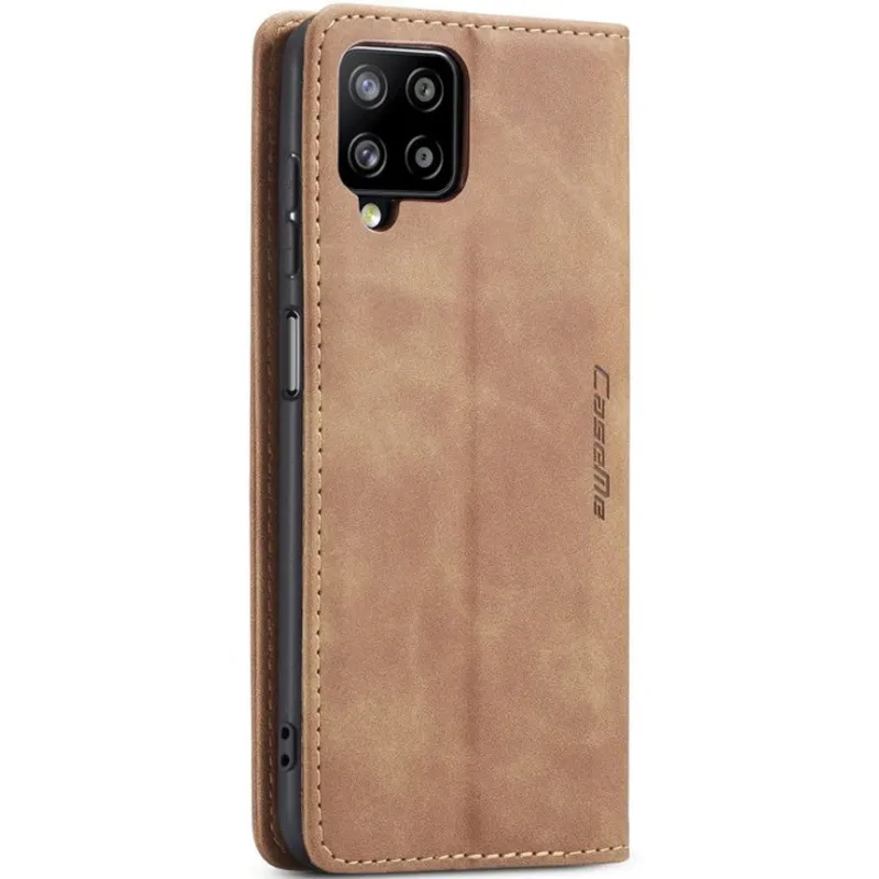 Шкіряний чохол-книжка CaseMe Velvet Nubuck для Samsung Galaxy A12 – Brown. Фото 5 з 6