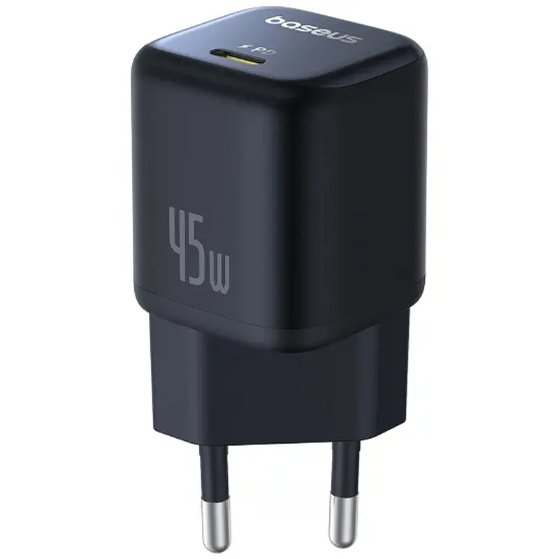 МЗП Baseus PicoGo GaN Fast Charger 45W (1USB-C) (P10176800) – Cosmic Black. Фото 1 з 5